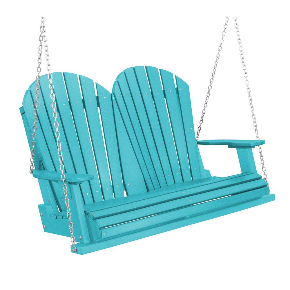 Aruba Blue HDPE 2-Person Outdoor Porch Swing