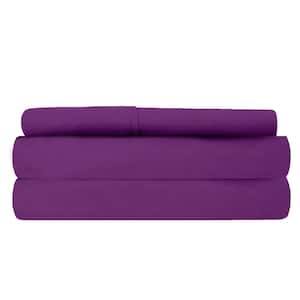 3-Piece Egg Plant Super-Soft 1600 Series Double-Brushed Twin Microfiber Bed Sheets Set