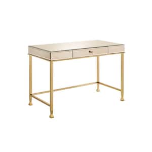 42 in. Rectangular Clear Manufactured Wood 1 Drawer Writing Desk