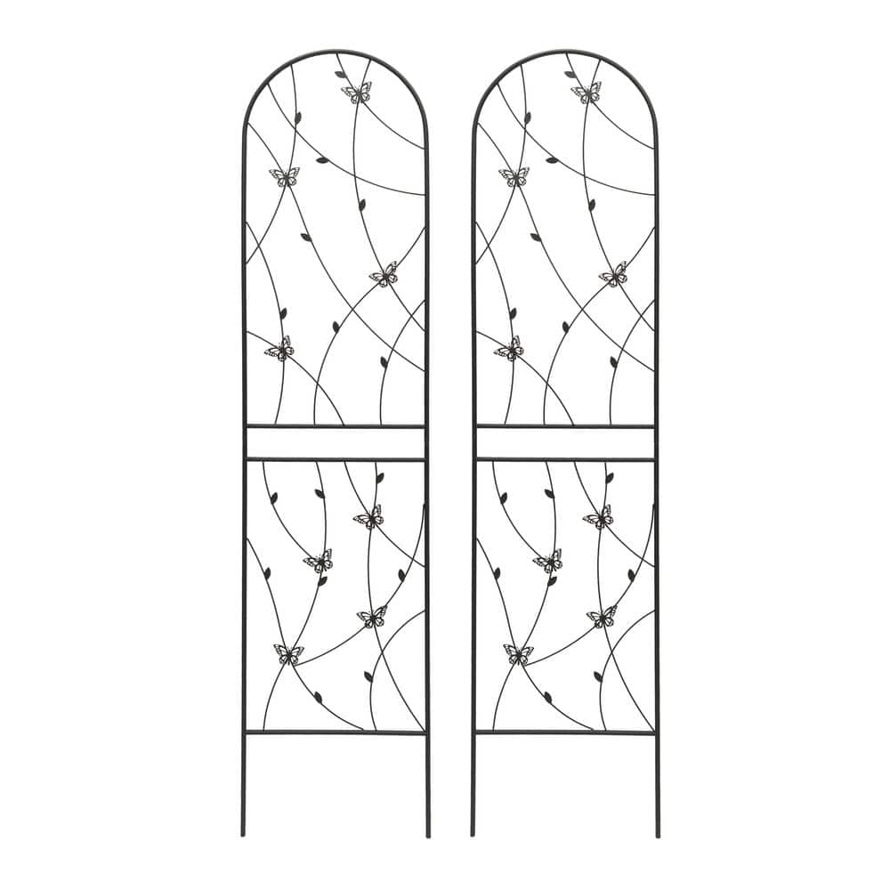 Garden Charm 86.7 in. Black Iron Butterfly Deco Trellis-2 Pack for Climbing Plants with Elegant Design price history on PriceWatchPro