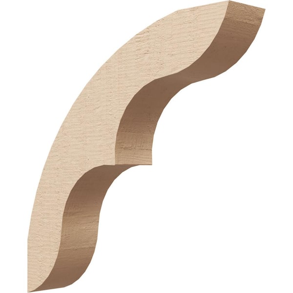 Ekena Millwork 3 in. x 16 in. x 16 in. Ozark Rough Cedar Woodgrain Timberthane Polyurethane Knee Brace, Primed