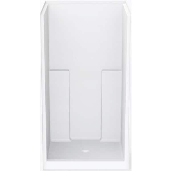 Aquatic Everyday 42 in. x 42 in. x 76 in. 1-Piece Shower Stall with Center Drain in White