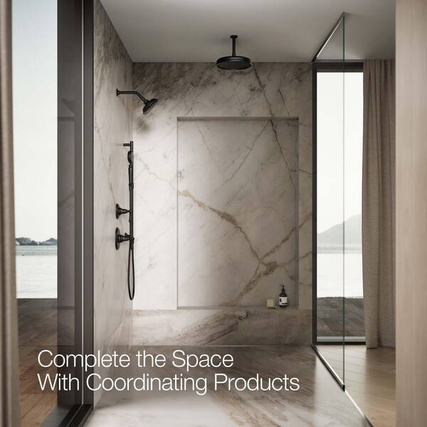 KOHLER Artifacts 1-Spray Patterns 1.75 GPM 3.625 in. Wall Mount Handheld Fixed Shower Head in Matte Black
