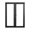 TEZA DOORS Teza French Doors 73.5 in. x 80 in. Matte Black Aluminum ...