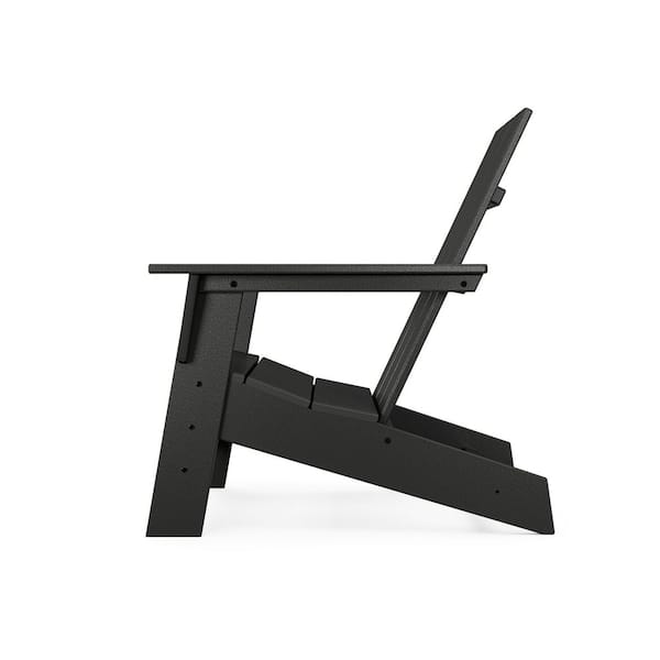POLYWOOD Grant Park Black Modern Plastic Patio Adirondack Chair