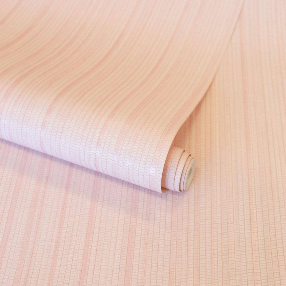 Pink Textured Grasscloth Peel and Stick Wallpaper Roll