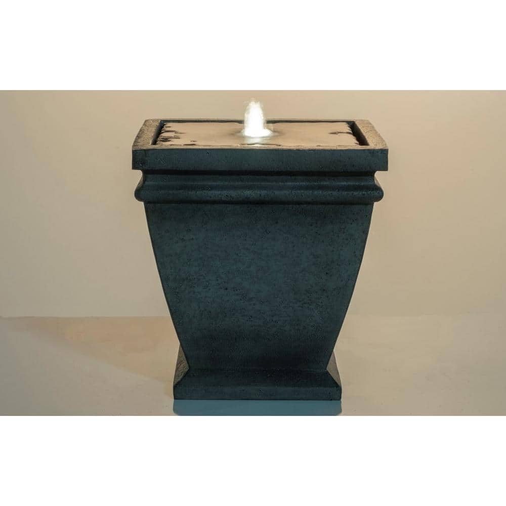 Brown Resin Solar Powered Floor Fountain with LED Light
