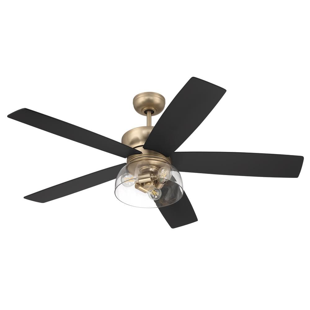Gibson 52'' Satin Brass Ceiling Fan with LED Light and Remote