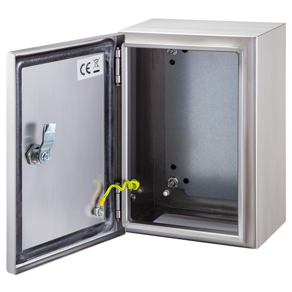 VEVOR 720 Cu. in. Electrical Enclosure Box 12 x 10 x 6 in. Nena 4X IP66 Wall Mount Junction Box Stainless Steel 4 Knockouts, Gray