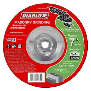 7 in. x 1/4 in. x 5/8-11 in. Masonry Grinding Disc with Type 27 Depressed Center HUB (5-Pack)