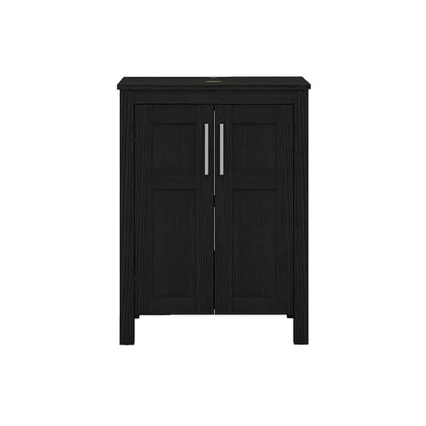 24 in. W x 19 in. D Bath Vanity Cabinet in Black with MDF Vanity Top in Black