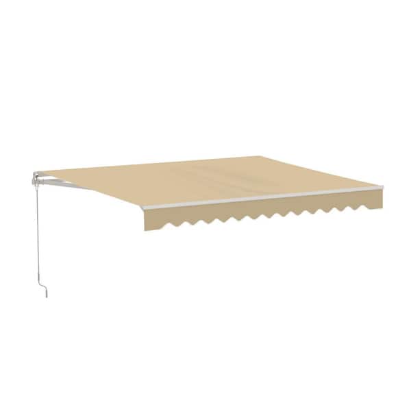 ALEKO RETRACTABLE 10' X 8' PATIO AWNING 10FT X 8FT (3M X 2.5M) SOLID SAND