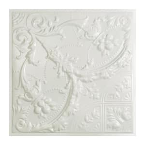 Saginaw 2 ft. x 2 ft. Lay-in Tin Ceiling Tile in Gloss White (20 sq. ft. / case of 5)