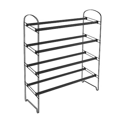 Honey-Can-Do 29.13 in. H 16-Pair Black Steel Shoe Rack SHO-09593 - The Home  Depot