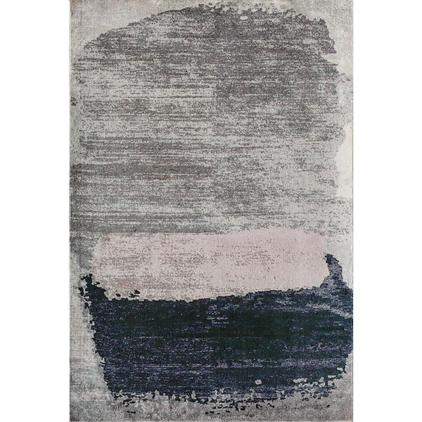 Malina Silver Satin Multi-Colored Area Rug - 2 X 4