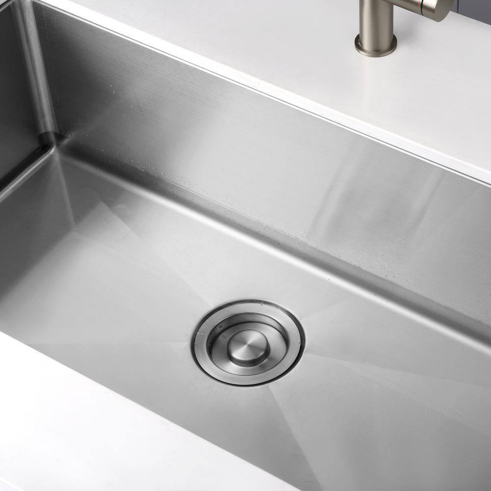 Brushed Stainless Steel Kitchen Sink Garbage Disposal Flange and Stopper