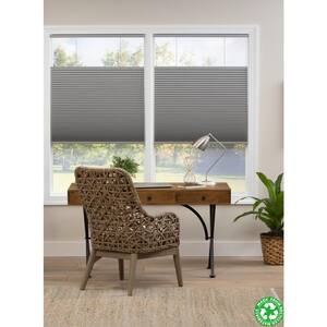 Cut-to-Width Gray Cloud Cordless Top Down Bottom Up Blackout Eco Polyester Cellular Shade 34 in. W x 64 in. L