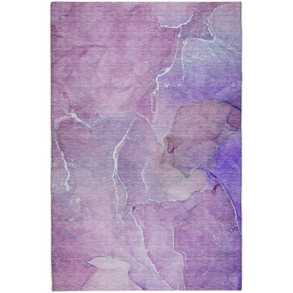 Dream Shag Premium Machine Washable Abstract ADS511 Purple 9 ft. x 12 ft. Area Rug