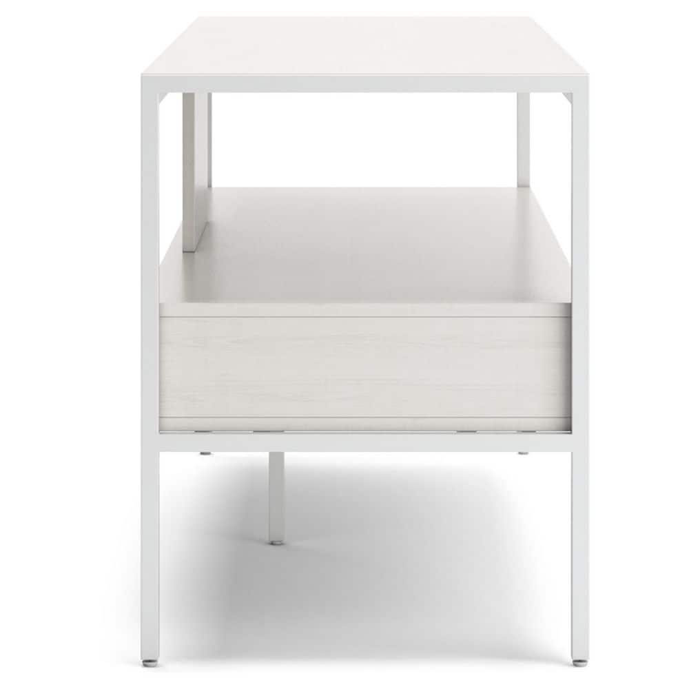 Deznee 60" White Modern TV Stand with Drawers