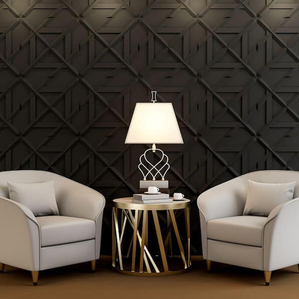 A10311BK--33 Pack 3D Wall Panel Diamond For Interior Wall Décor, Wallpanels PVC Flower Textured Wall Panels For Living Room Lobby Bedroom