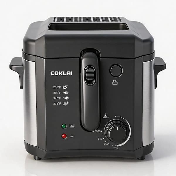 2.5 qt. Deep Fryer with Adjustable Thermostat and Viewing Window in Black