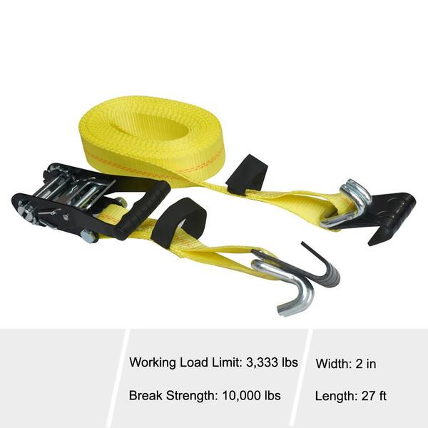 thumbnail image 2 of 2 Pack 2 Inch Ratchet Straps Heavy Duty 20ft Tie Down Black 2 of 10