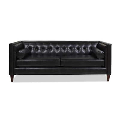 Faux Leather Tufted Sofas Living, Grey Leather Tufted Sofa