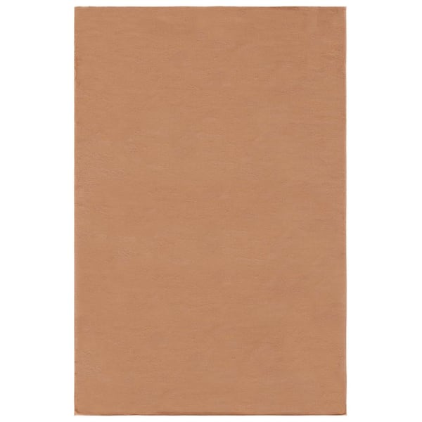 SAFAVIEH Faux Rabbit Fur Tan Doormat 2 ft. x 3 ft. Solid Flokati Area Rug