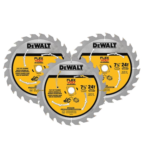 DEWALT FLEXVOLT 7-1/4 in. 24 Tooth Circular Saw Blades (3-Pack)