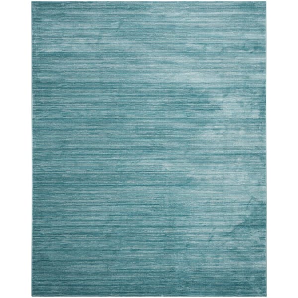 Vision 10 ft. x 14 ft. Aqua Solid Color Area Rug