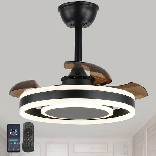 Oaks Aura Morton 22in.indoor Black Modern Smart Ceiling Fan With Lights 