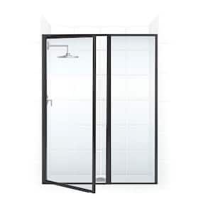 Legend 42.5 in. to 44 in. x 66 in. Framed Hinged Swing Shower Door with Inline Panel in Matte Black with Clear Glass