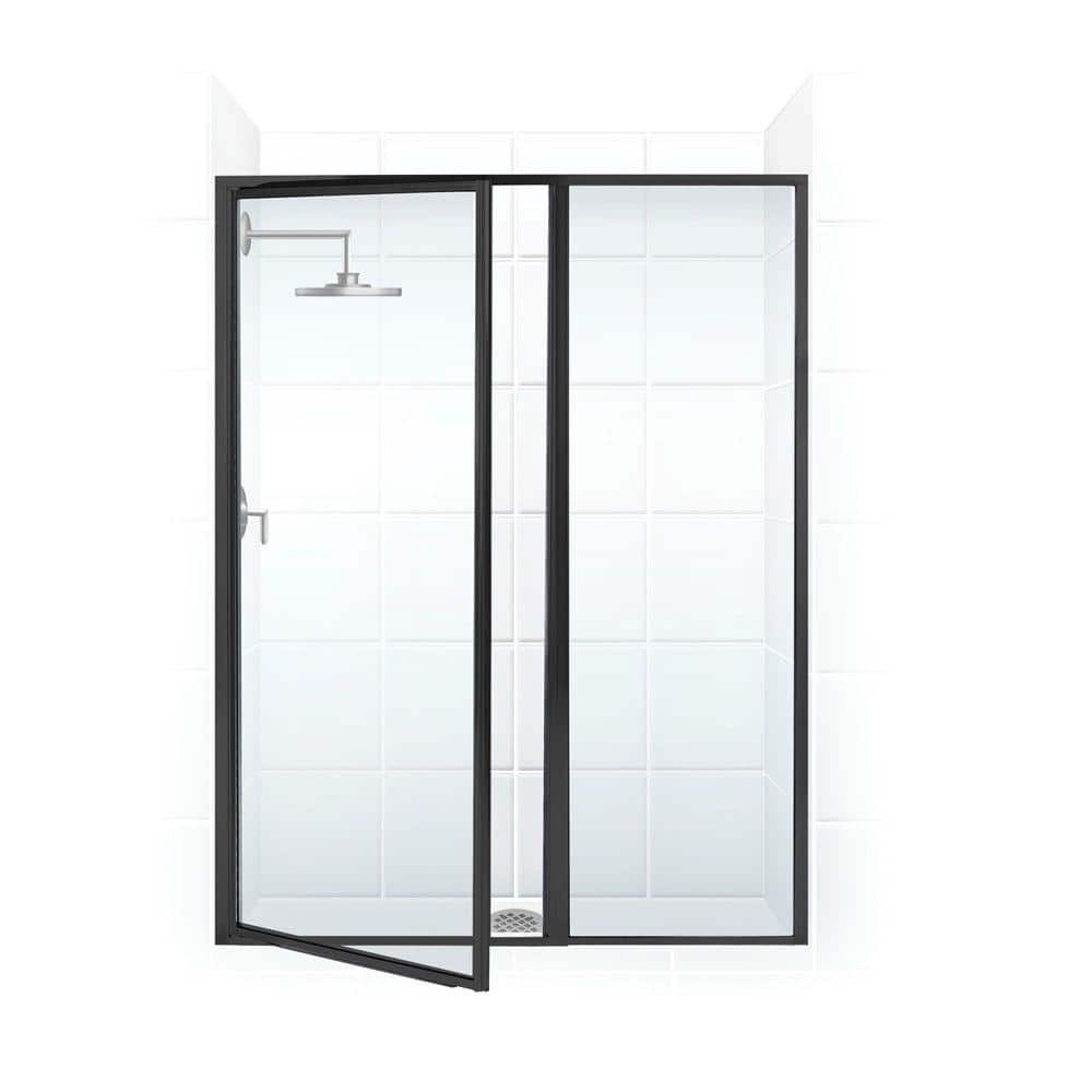 Legend 49.5 in. to 51 in. W x 69 in. H Framed Pivot Shower Door with Inline Panel in Matte Black with Clear Glass price history on PriceWatchPro