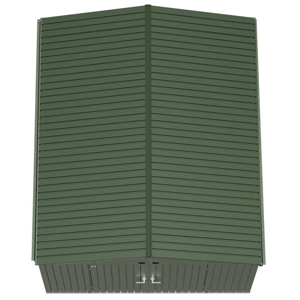 Green 10' x 12' Steel Lawn Care Storage Shed Kit