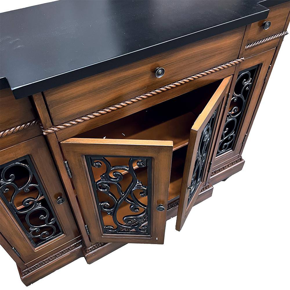 Vidi Oak and Antique Bronze 45'' Console Table with Storage