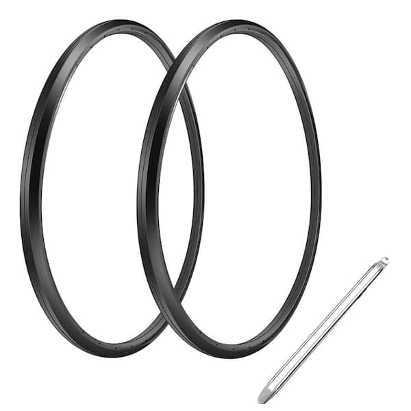 1 Pair Wheelchair Rear Wheel Replacement Tire, Universal Flat-Free Polyurethane Tire, Equipped With Installation Tools