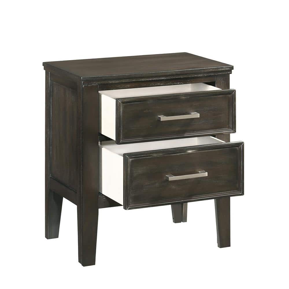 Nutmeg Brown Wood Transitional 2-Drawer Nightstand