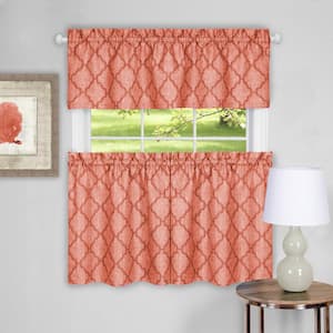 Colby 14 in. L Polyester Window Curtain Valance in Orange