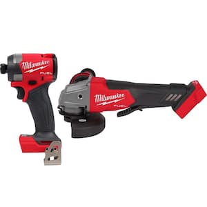 M18 FUEL 18-Volt Lithium-Ion Brushless Cordless 1/4 in. Hex Impact Driver and 4-1/2 in./5 in. Grinder with Paddle Switch