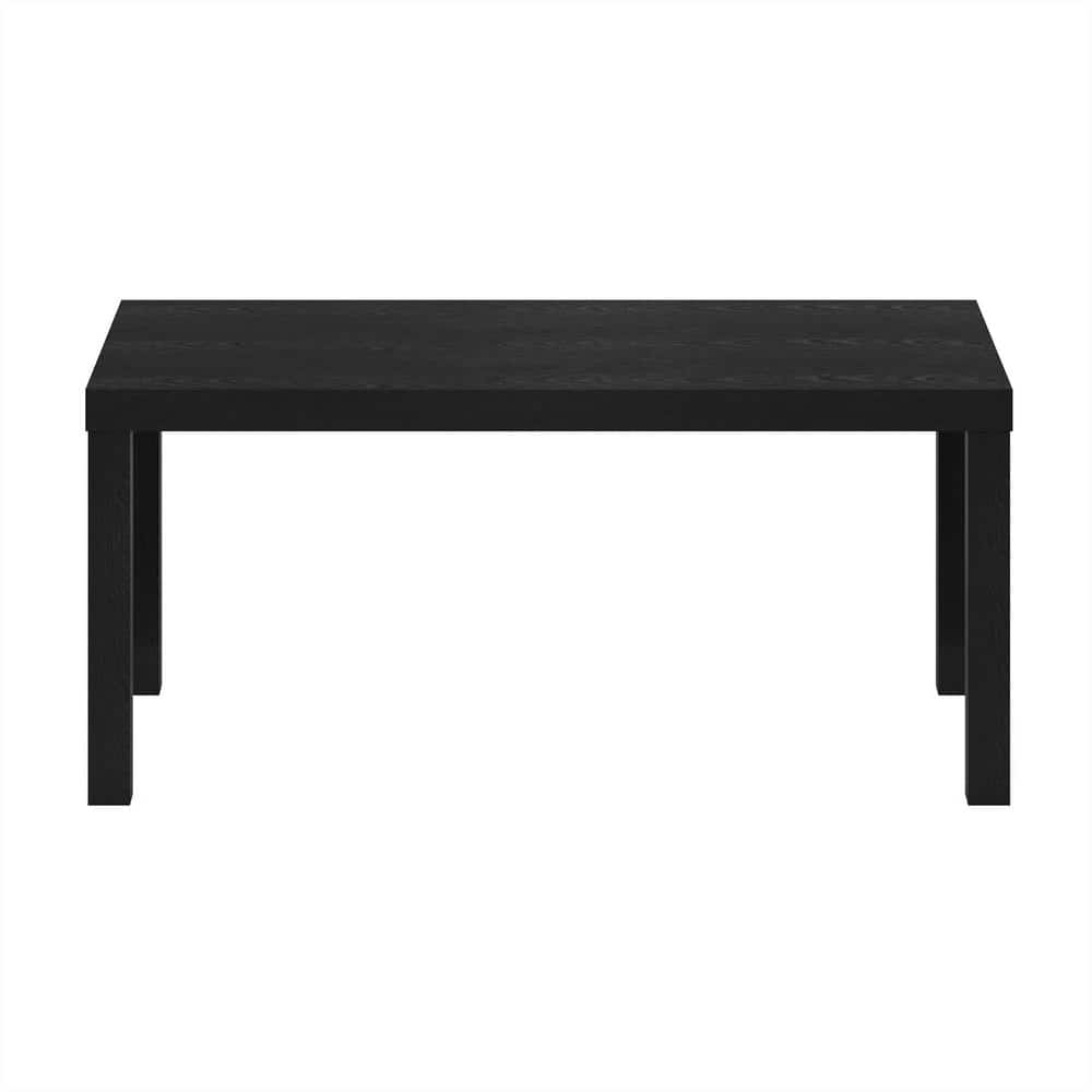 Classic Black Composite Wood Rectangular Coffee Table