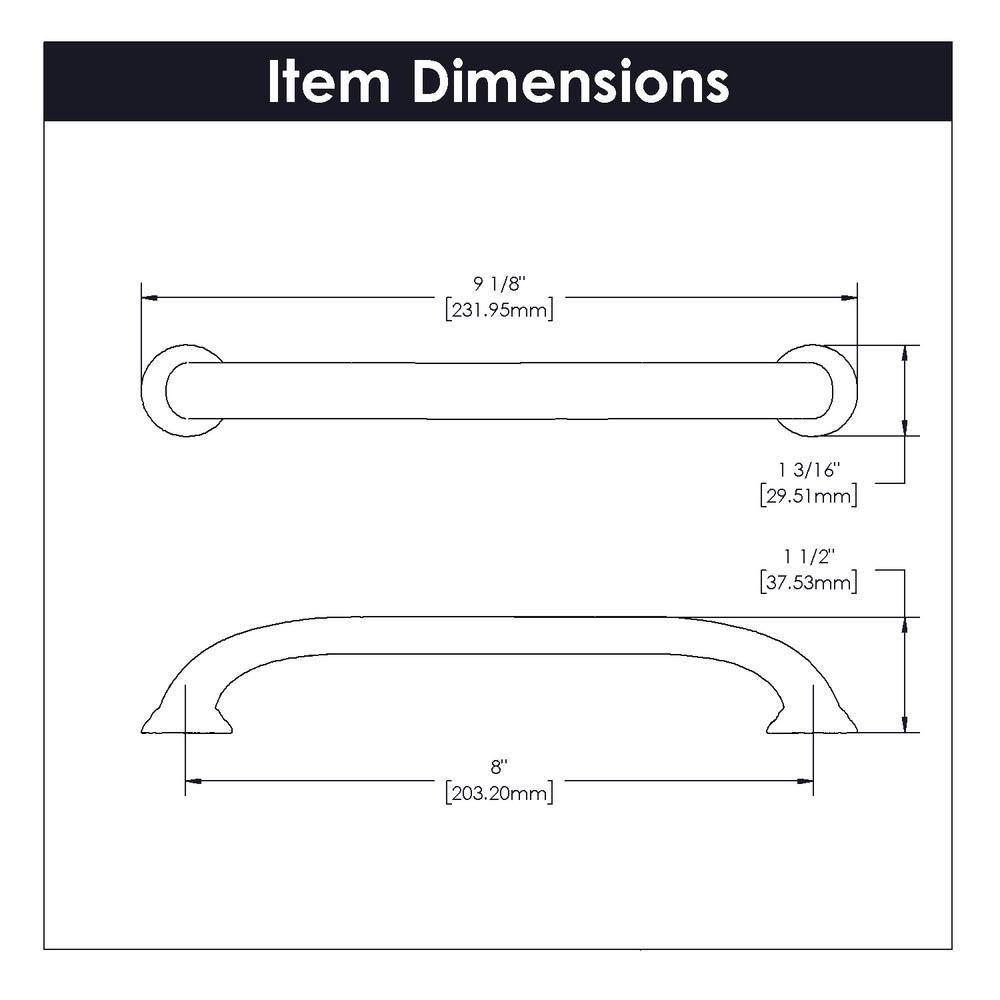 Brushed Nickel 8-Inch Modern Appliance Handle