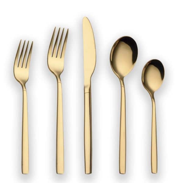 20-Piece Modern Gold Stainless Steel Flatware Set(Service for 4)