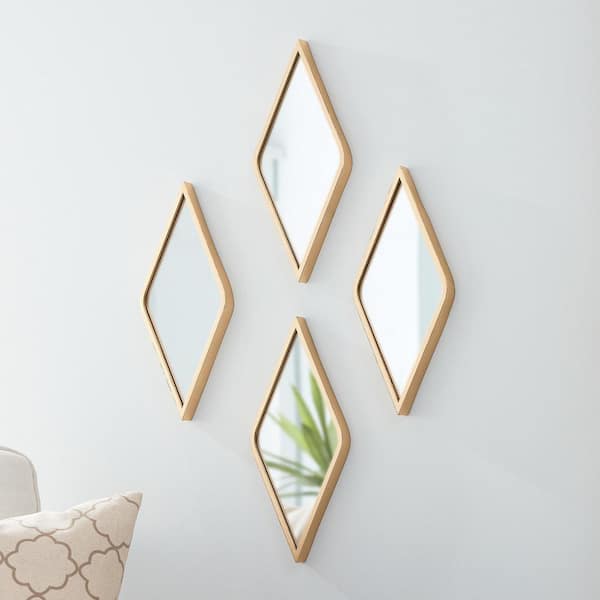 Stylewell Small Diamond Gold Classic, Narrow Decorative Wall Mirrors