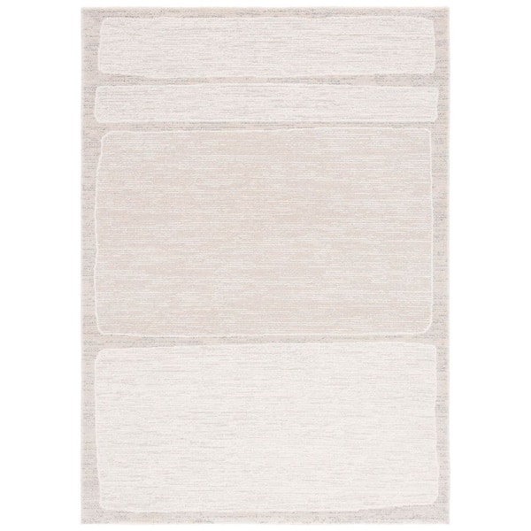 Northport 7 ft. x 9 ft. Ivory/Gray Solid Sector Area Rug