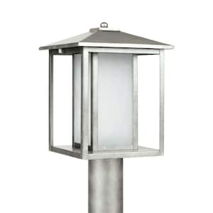 Hunnington 1-Light Outdoor Weathered Pewter Lamp Post Light