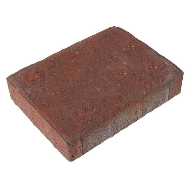 Basalite Plaza 8.25 in. x 11 in. Red/Brown/Charcoal Rectangle Concrete Paver