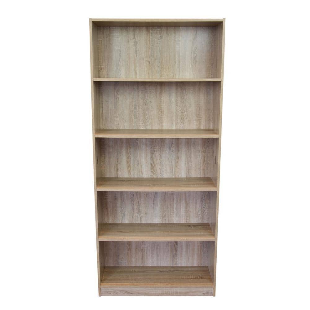 71.3 in. Sonoma Oak 6-Shelf Standard Bookcase with Footer