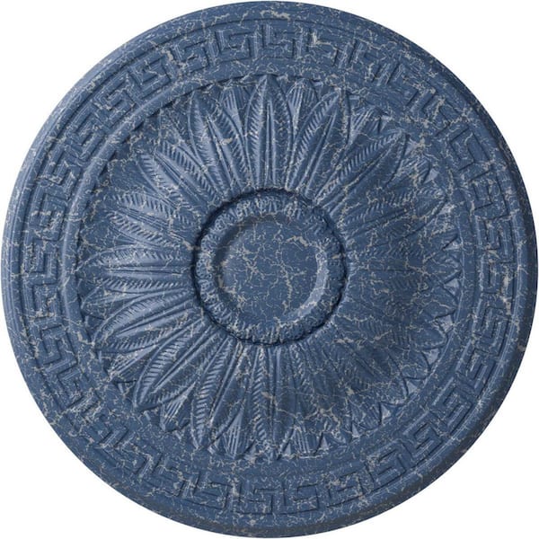 Ekena Millwork 20 in. x 1-3/8 in. Randee Urethane Ceiling Medallion (Fits Canopies upto 3-7/8 in.) Hand-Painted Americana Crackle
