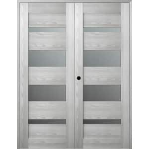 Vona 07 56 in. x 96 in. Right Hand Active 5-Lite Frosted Glass Ribeira Ash Wood Composite Double Prehung Interior Door