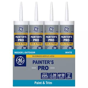 Painter's Pro 10.1 Oz. Siliconized Acrylic Quick Dry Caulk Windows, Doors, Trim, and Molding White 12-Pack